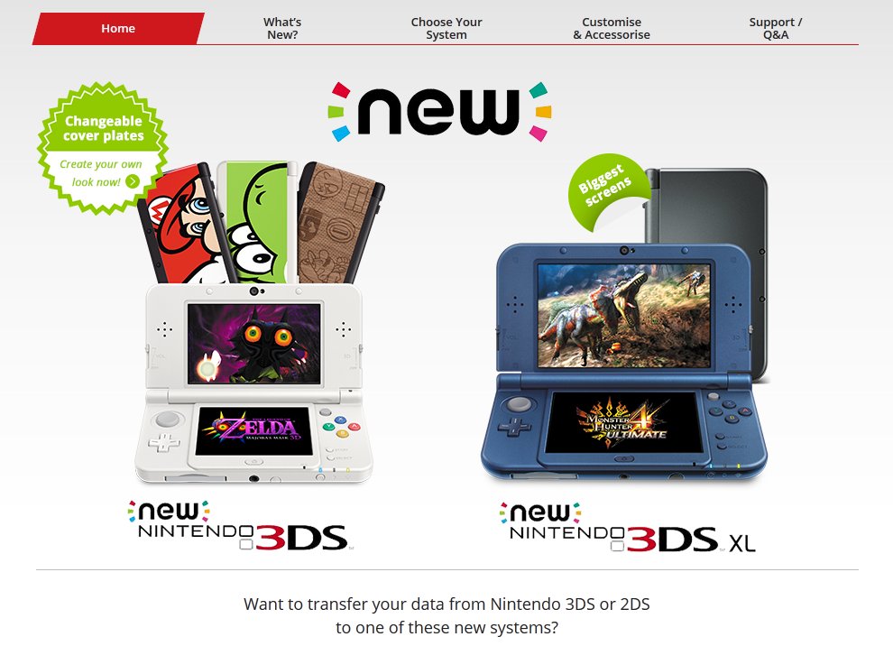 Nintendo Europe、New Nintendo 3DS/New Nintendo 3DS XLを2月13日に発売 - GAME Watch