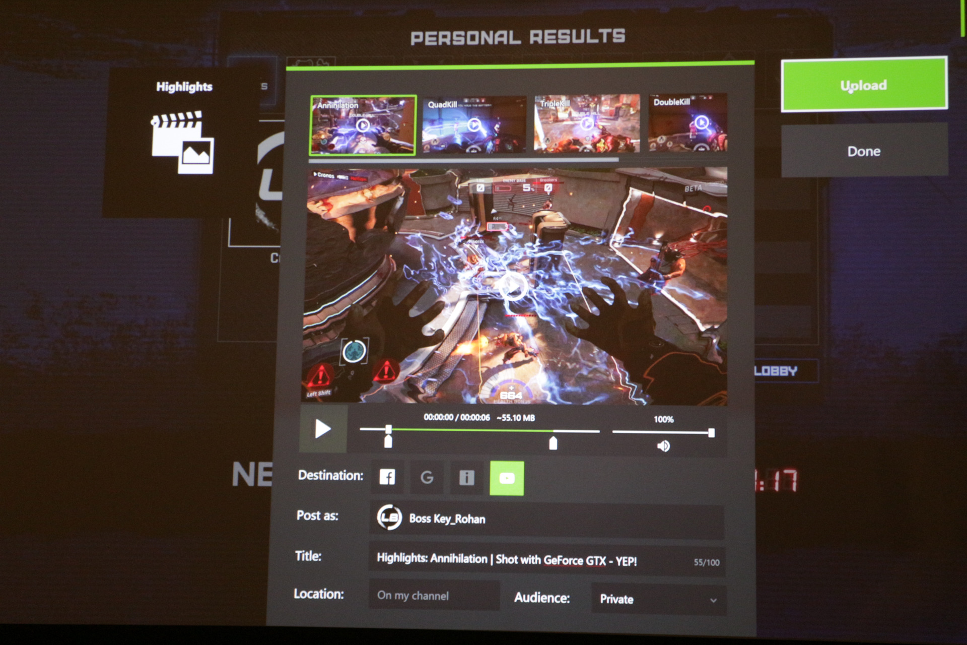 拡大画像 決定的場面を自動で録画 Geforceに Shadowplay Highlights 機能が登場 10 18 Game Watch