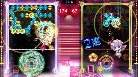 東方アレンジ楽曲で遊べる 対戦リズムアクションパズルswitch 東方スペルバブル 本日発売 Game Watch