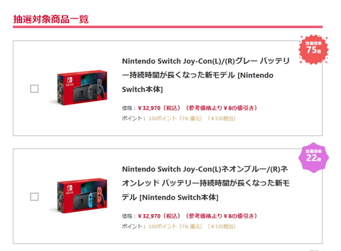 ヨドバシにて実施中のnintendo Switchの抽選販売は本日7日の10時59分まで Game Watch