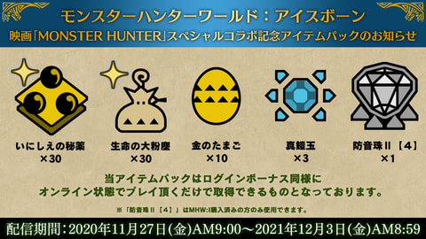 Mhw アイスボーン 映画 モンスターハンター スペシャルコラボ決定 Game Watch