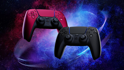 PS5用「DualSense」の新色「ミッドナイト ブラック」と「コズミック 