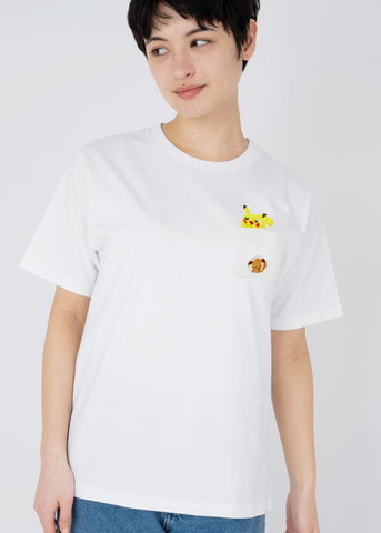 胸ポケットから顔をだすピカチュウ グラニフが手掛ける ポケモン のtシャツが4月27日に発売 Game Watch