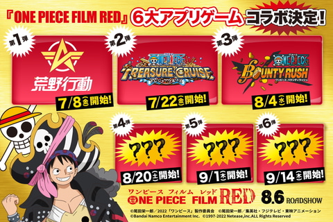 One Piece Film Red が 荒野行動 とコラボ 6つのスマホゲームとのコラボを順次開催 Game Watch