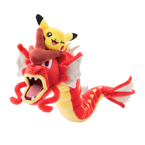 Plush Red Gyarados & Pikachu