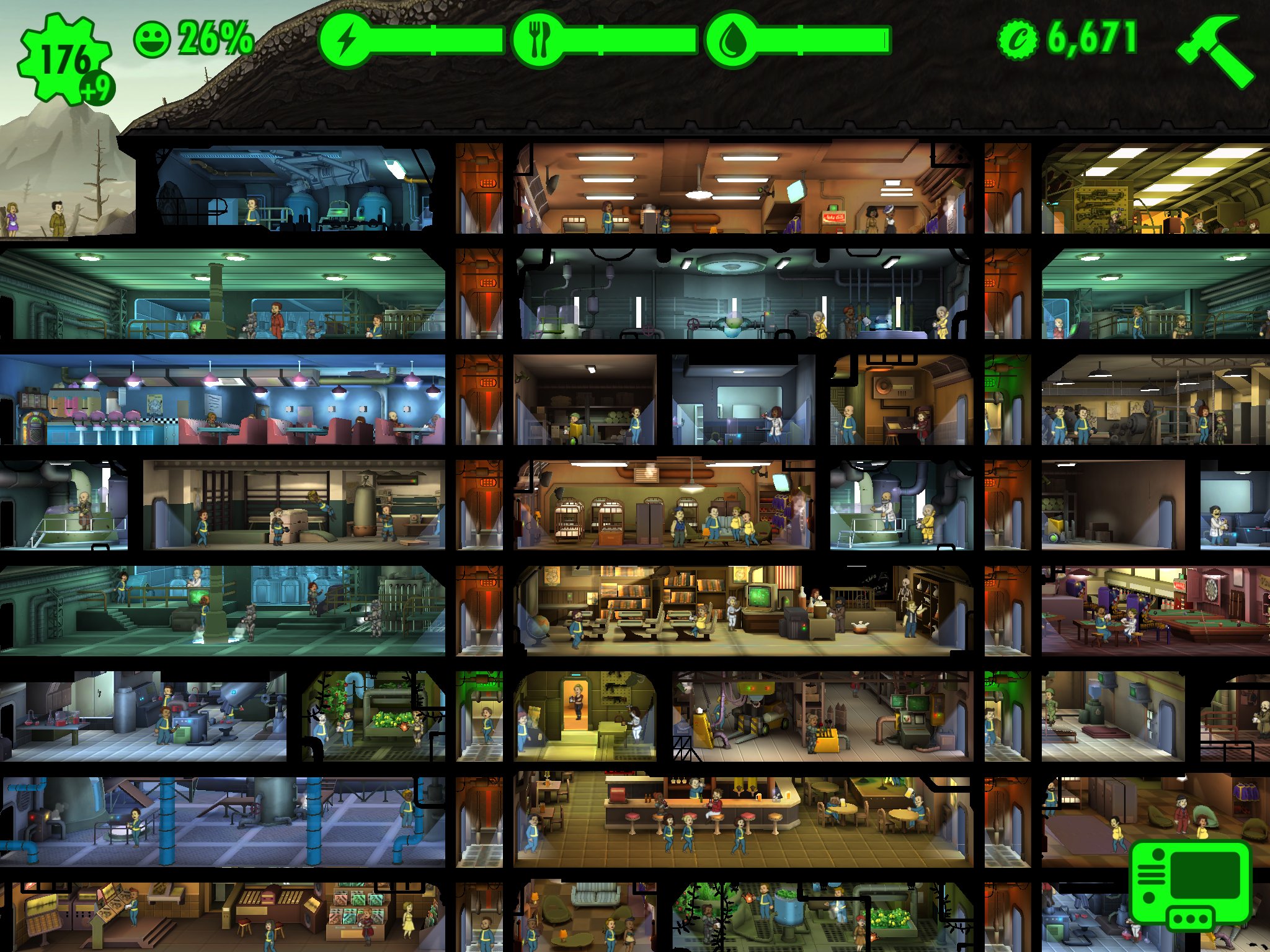 拡大画像 スマホアプリ今日の1本 Fallout ユニバースがスマホに Fallout Shelter 8 16 Game Watch