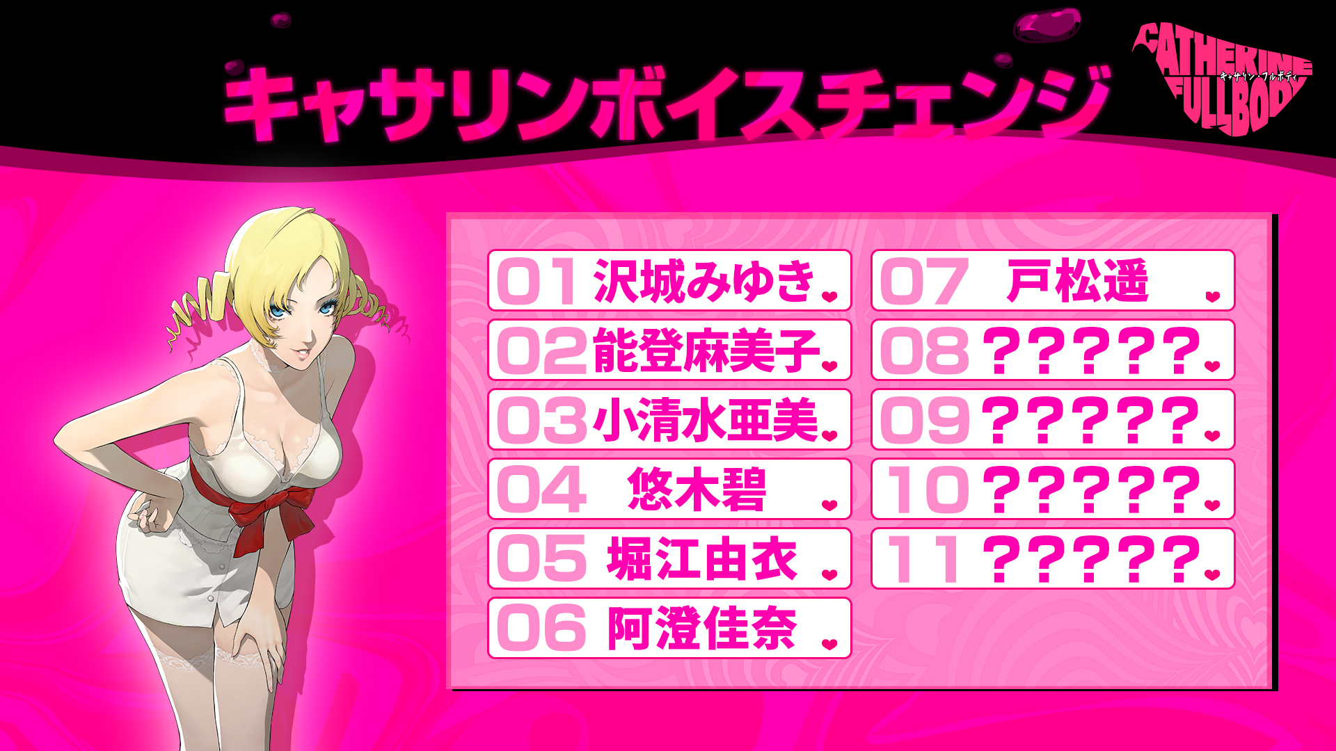 キャサリン・フルボディ」、7人目の「Cキャサリン」ボイスチェンジは