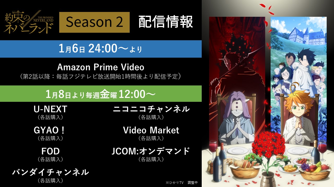 Tvアニメ 約束のネバーランド 第2期 Amazon Prime Videoにて見放題独占配信が決定 Game Watch