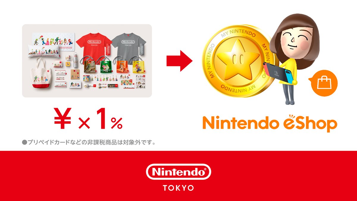 Nintendo TOKYOにて、マイニンテンドーゴールドポイント還元サービスが