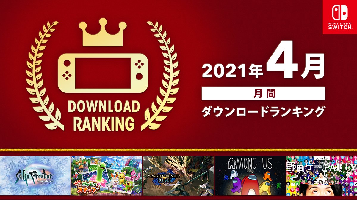 モンハンライズ」2カ月連続1位！ 任天堂、「Switch 4月 月間ダウンロードランキング」を公開 - GAME Watch