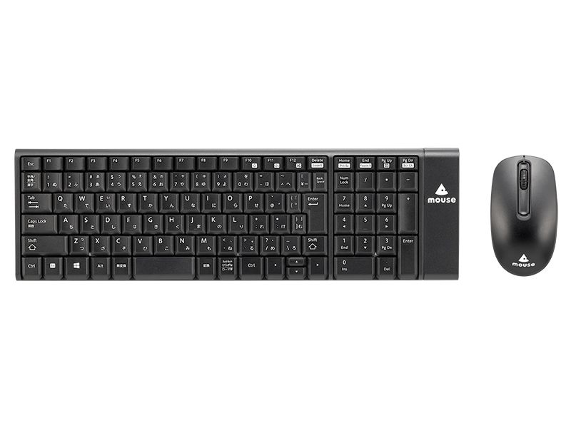 mouseブランドのデスクトップPC、付属するキーボード/マウスが