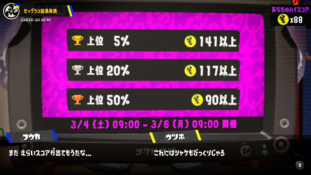 スプラ3」、特殊イベント「ビッグラン」の最終結果を発表！ 上位5%は