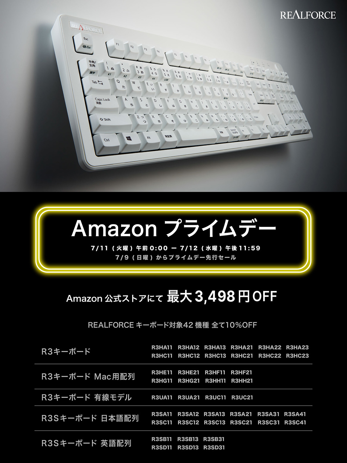 realforceREALFORCE R3 ハイブリッド 45g Mac配列 日本語 R3HG21 ...