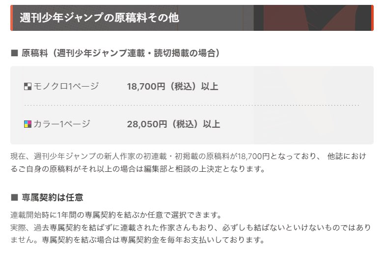 週刊少年ジャンプ、読切・連載時の原稿料を公開 - GAME Watch