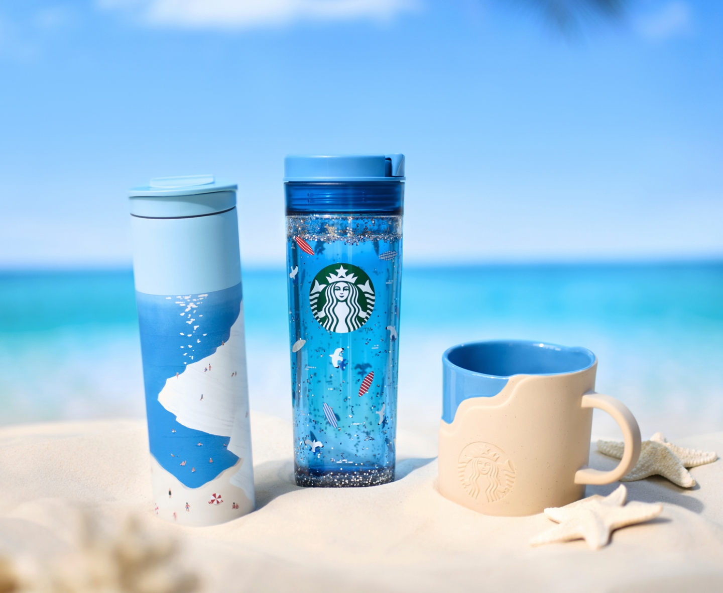 スタバ、海辺の休暇をイメージした夏らしいデザインのボトルやタンブラーが4月10日より販売開始！ - GAME Watch