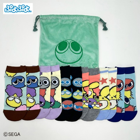 しまむら「ぷよぷよ」巾着入りのソックス6足セット2種が6月26日15時