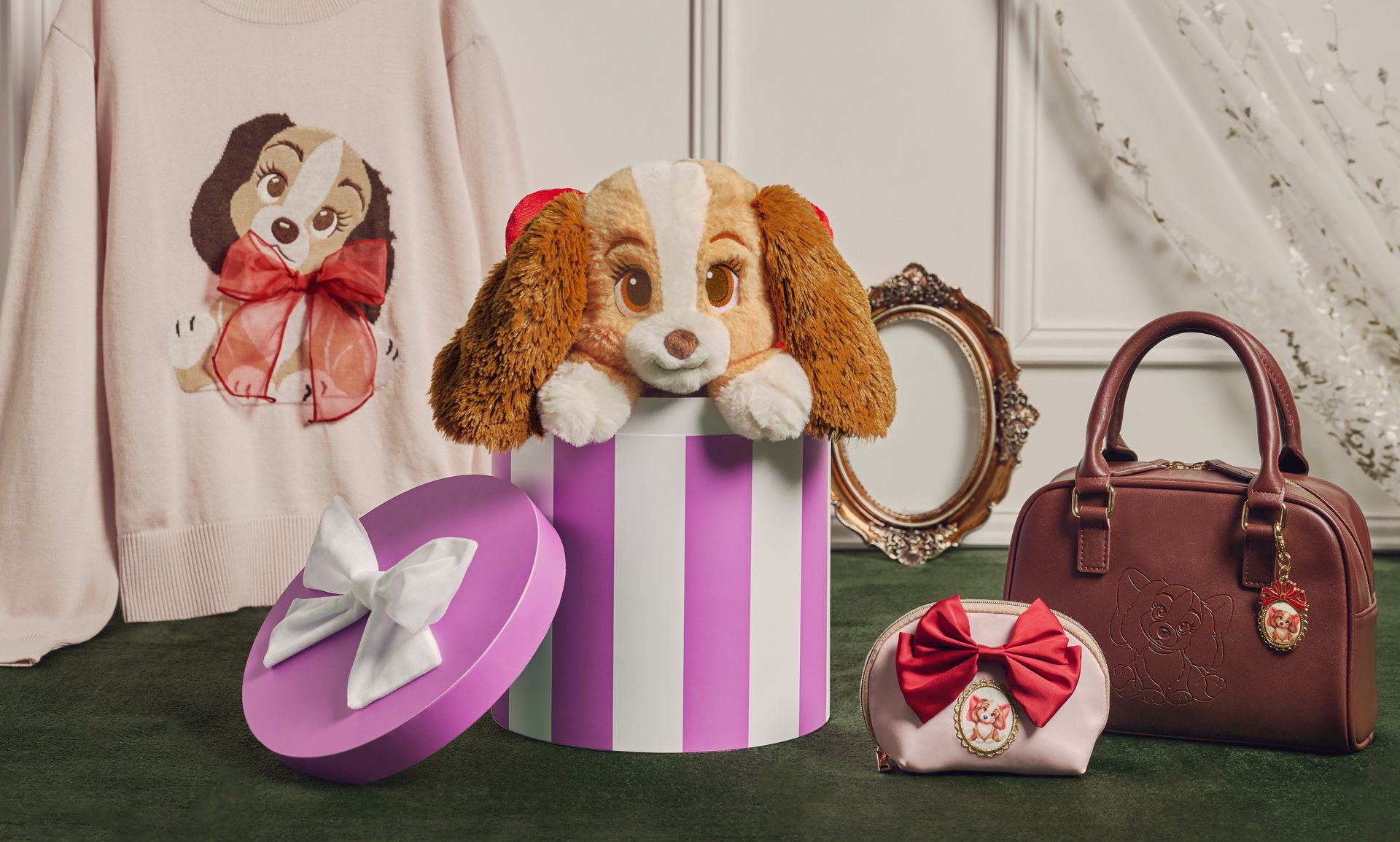 新品未使用 ディズニーショーケースコレクション ワンワン物語 置物 ディズニーストアにて「わんわん物語」公開70周年記念の新