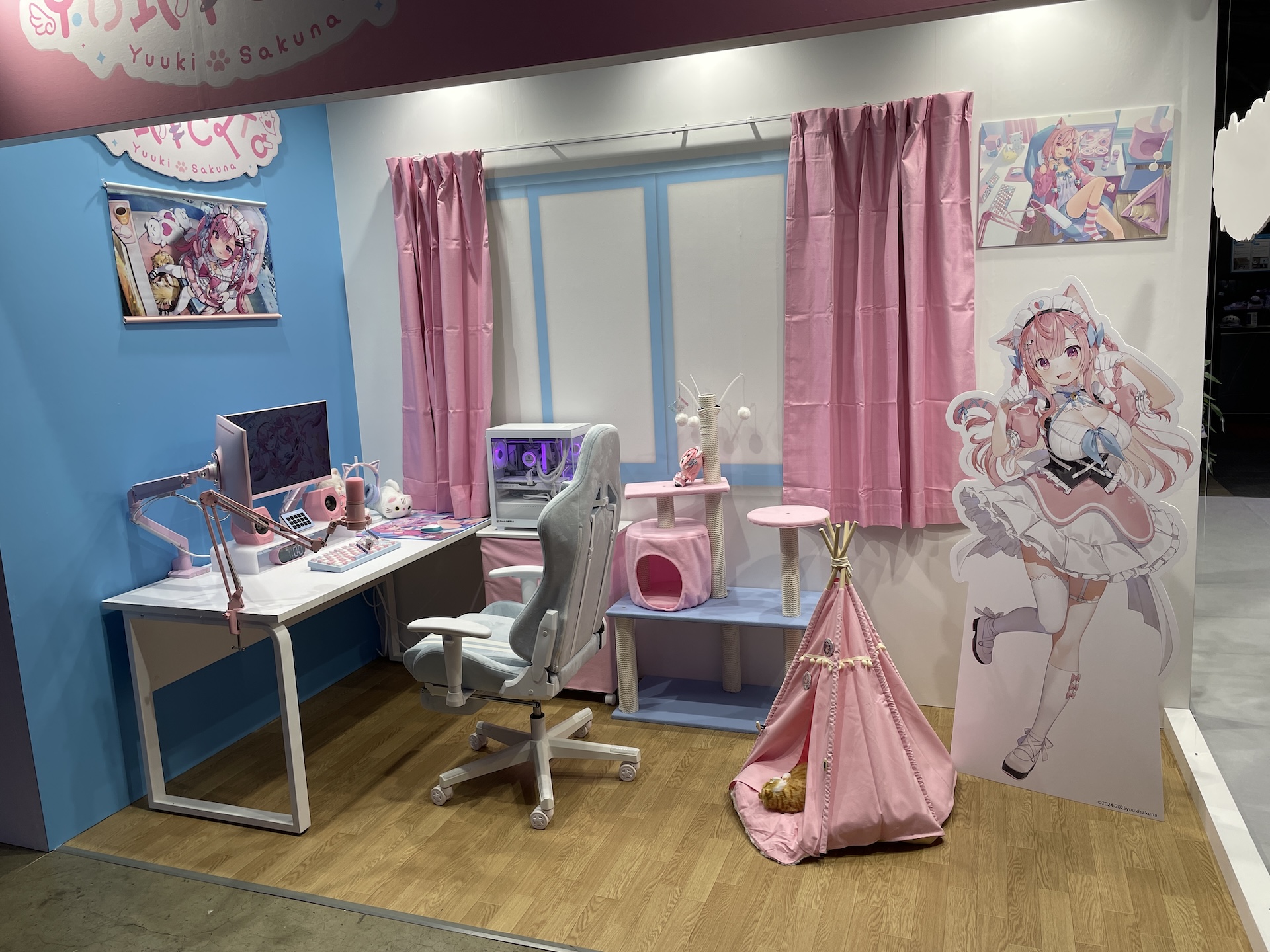 【☆白桜～sakura☆ハイパーWifiゲーミングPC】フォートナイト◎現品組み上げ製造番号：ST0520_3W iiyama、さくら色にライトアップしたゲーミングPC「さくらモデル