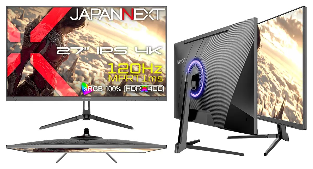 JAPANNEXT、4K/120Hz対応のゲーミングモニター「JN-i27G120U2」発売
