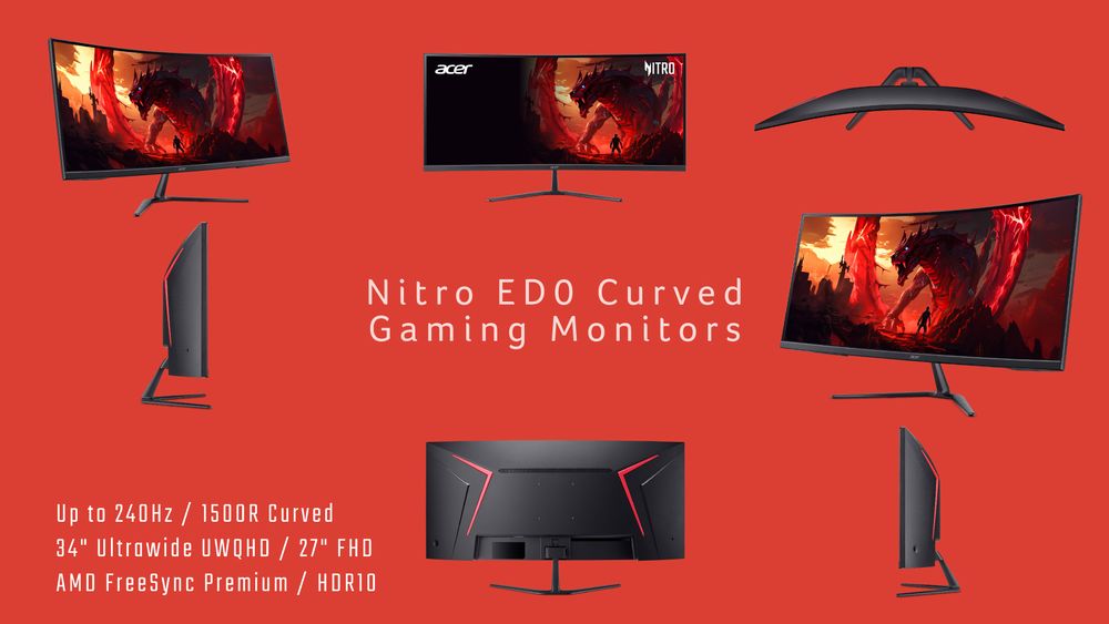 Acer、1500Rの湾曲ゲーミングモニター「Nitro ED0」3機種を発売