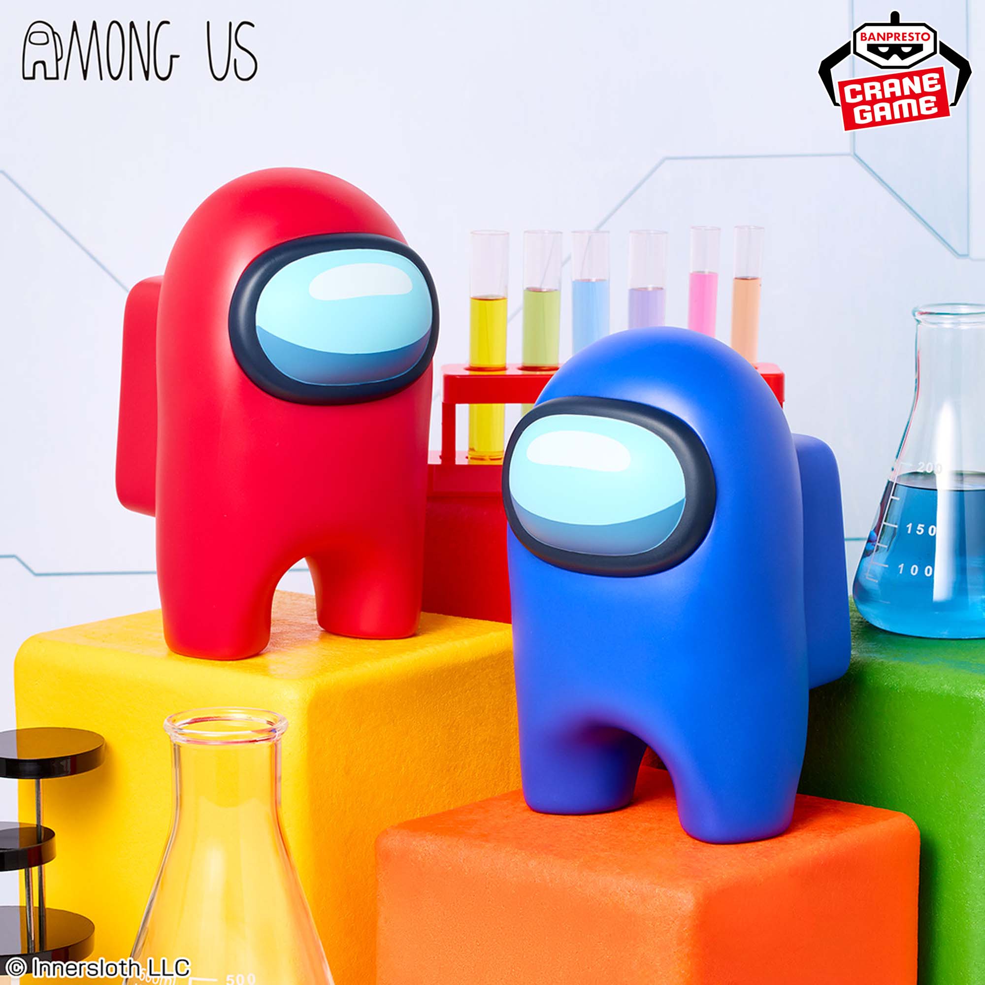 Among Us　SOFVIMATES ＋ モニタートップ ＋ ミニ 全１１点 Among Us」プライズソフビ2種が4月16日登場。赤と青のクルーがデスクを