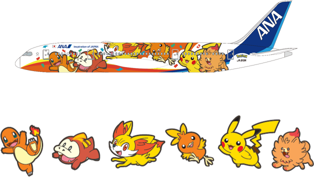 ポケモンジェット 赤・緑のデザイン公開