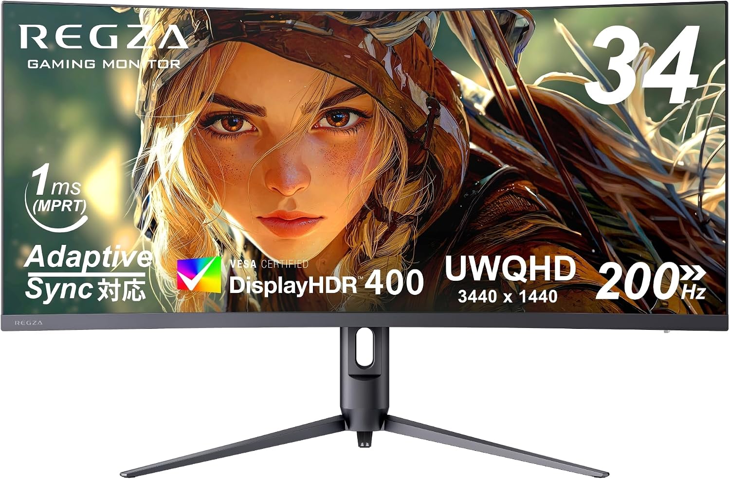 Amazonセール】REGZAの34インチ湾曲ゲーミングモニター「RM-34G6SE」が
